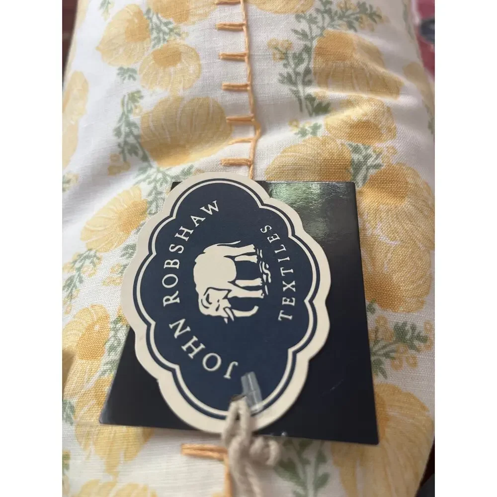 John Robshaw $200 Mahin Marigold Floral Decorative Linen/Cotton Pillow